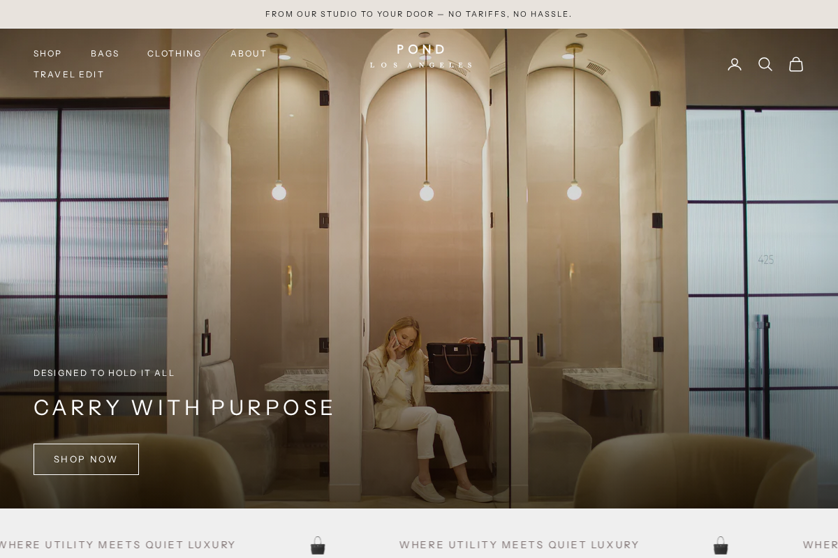 Pond Los Angeles homepage screenshot