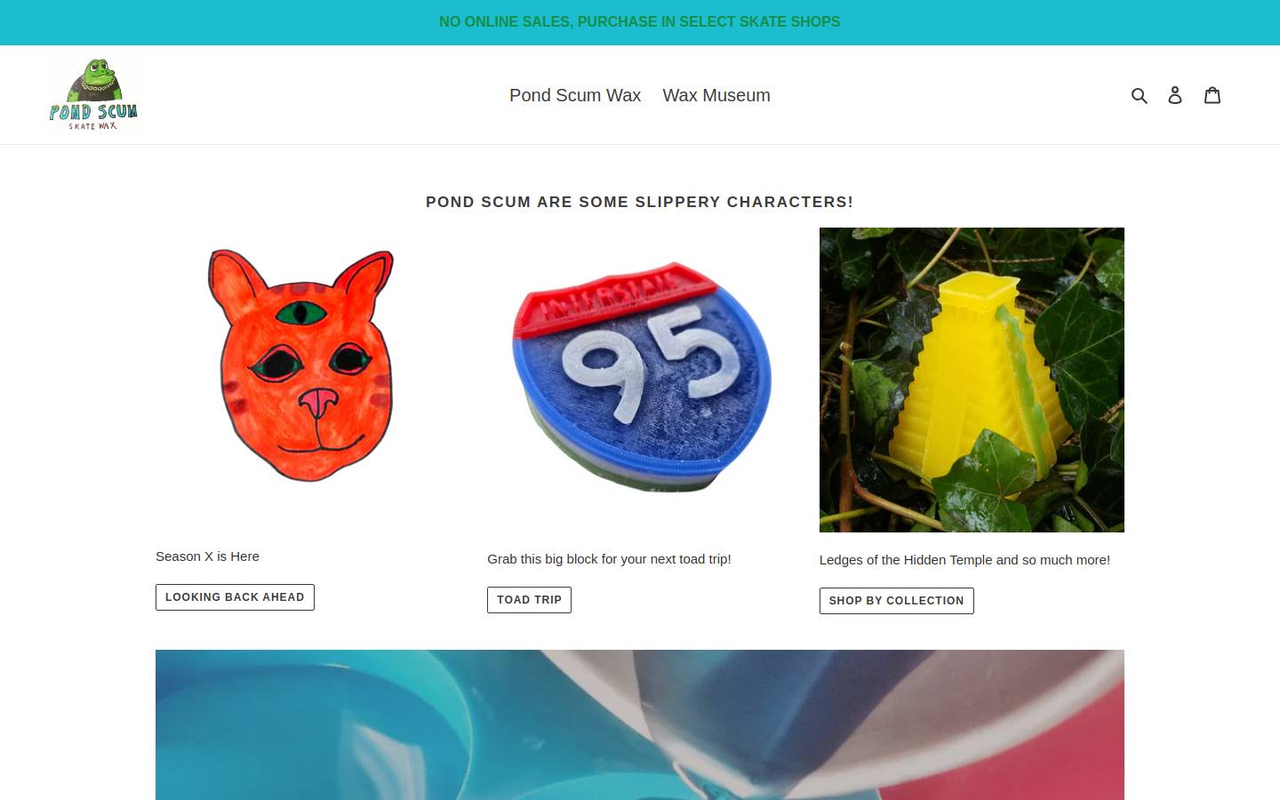pondscumskatewax.com homepage screenshot