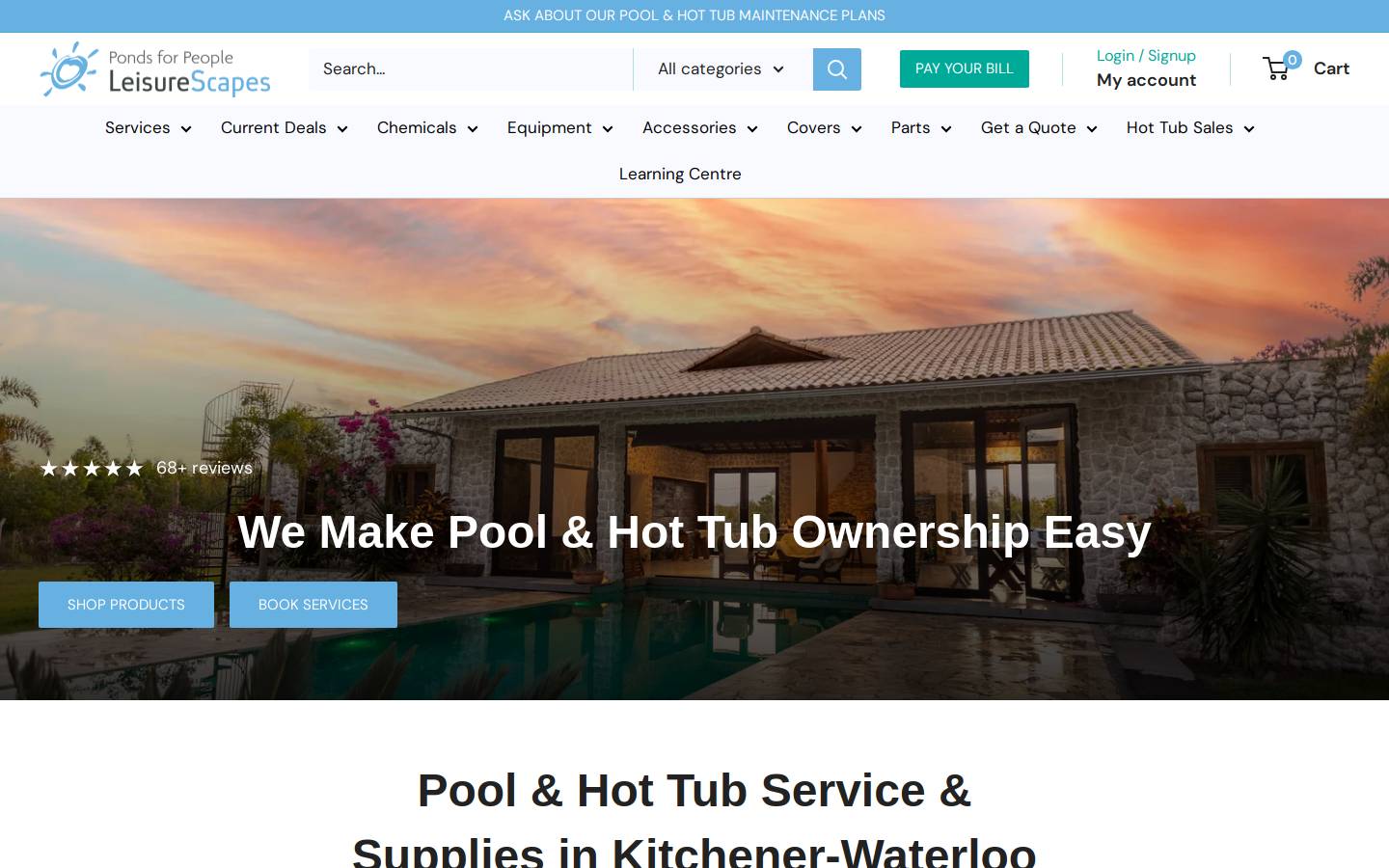 pondsforpeoplepools.ca homepage screenshot