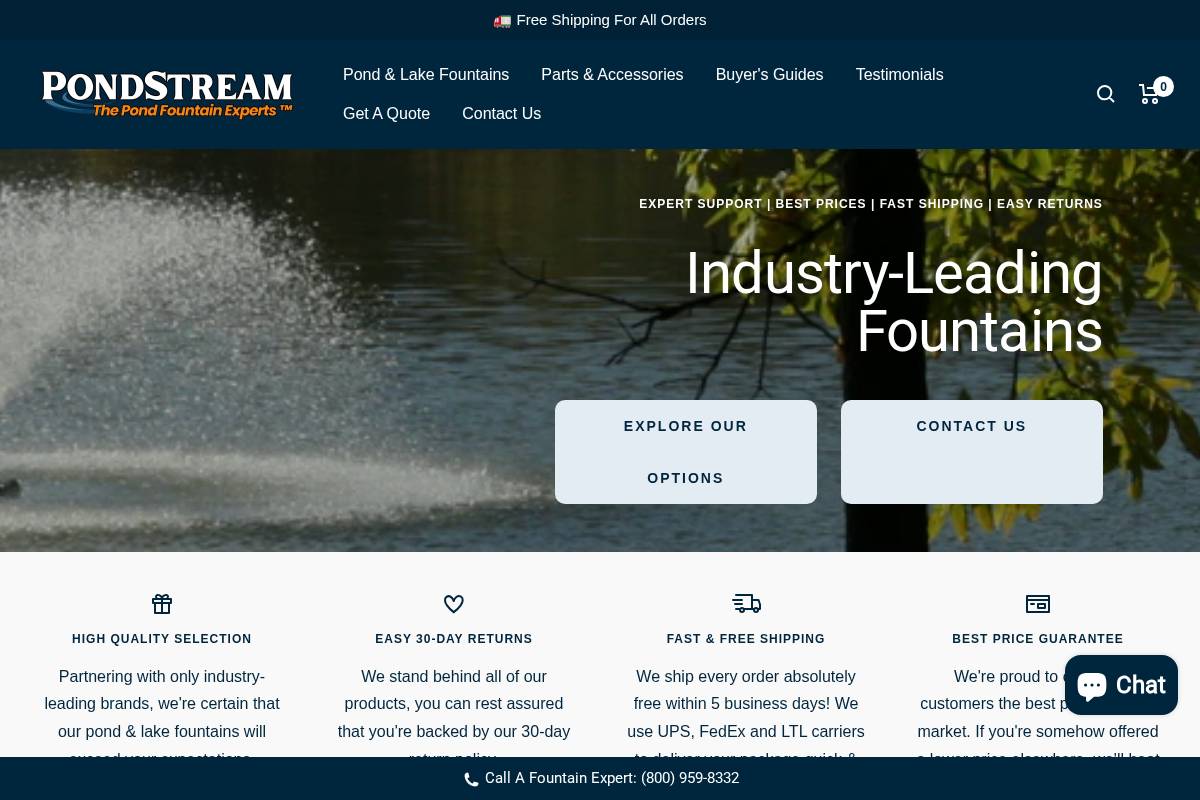 pondstream.com homepage screenshot