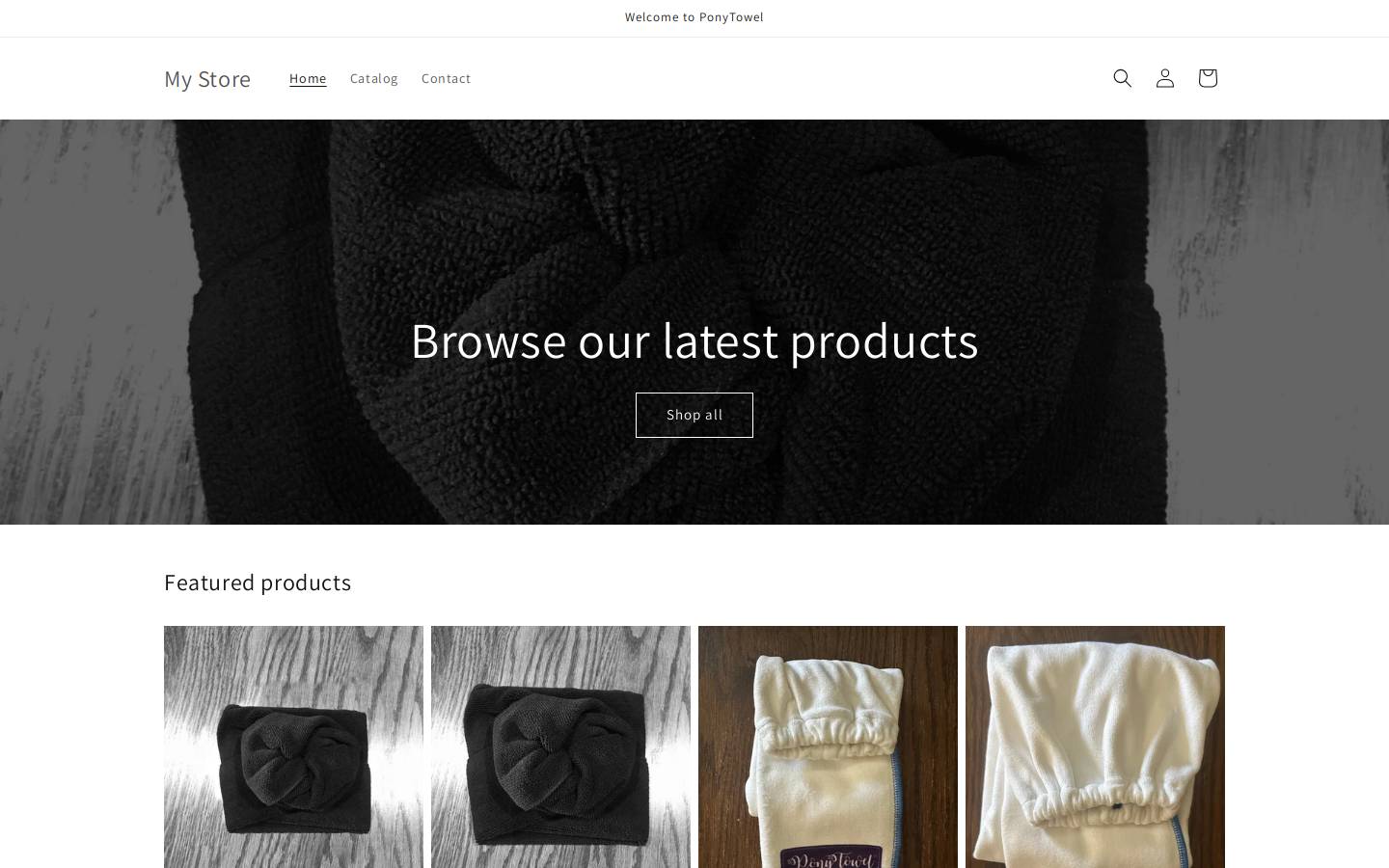 ponytowel.com homepage screenshot