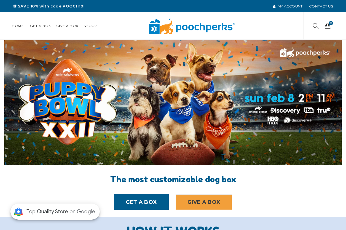 Pooch Perks homepage screenshot