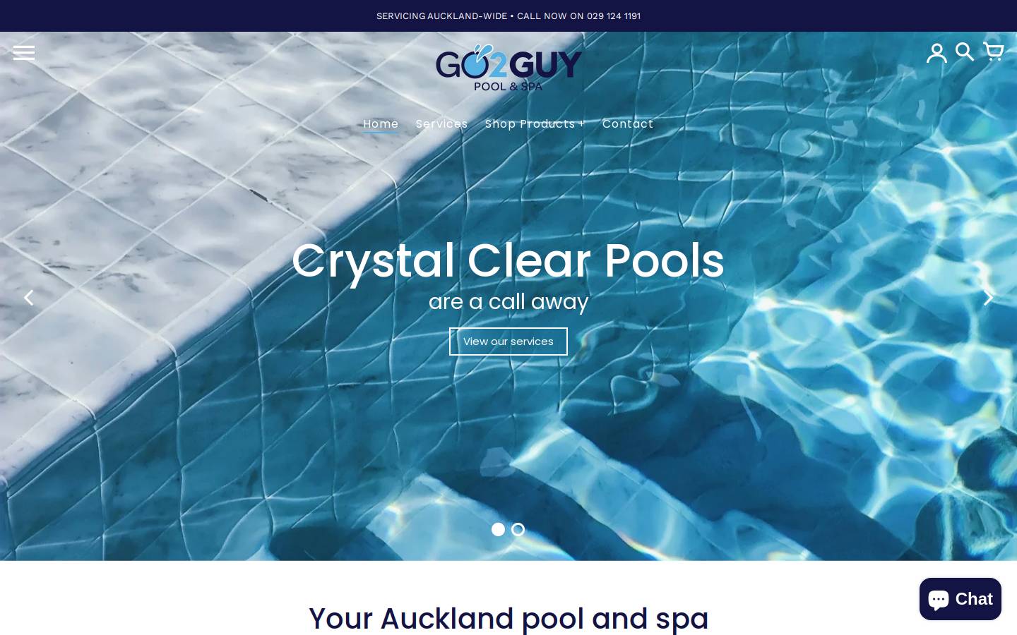 poolandspa.co.nz homepage screenshot