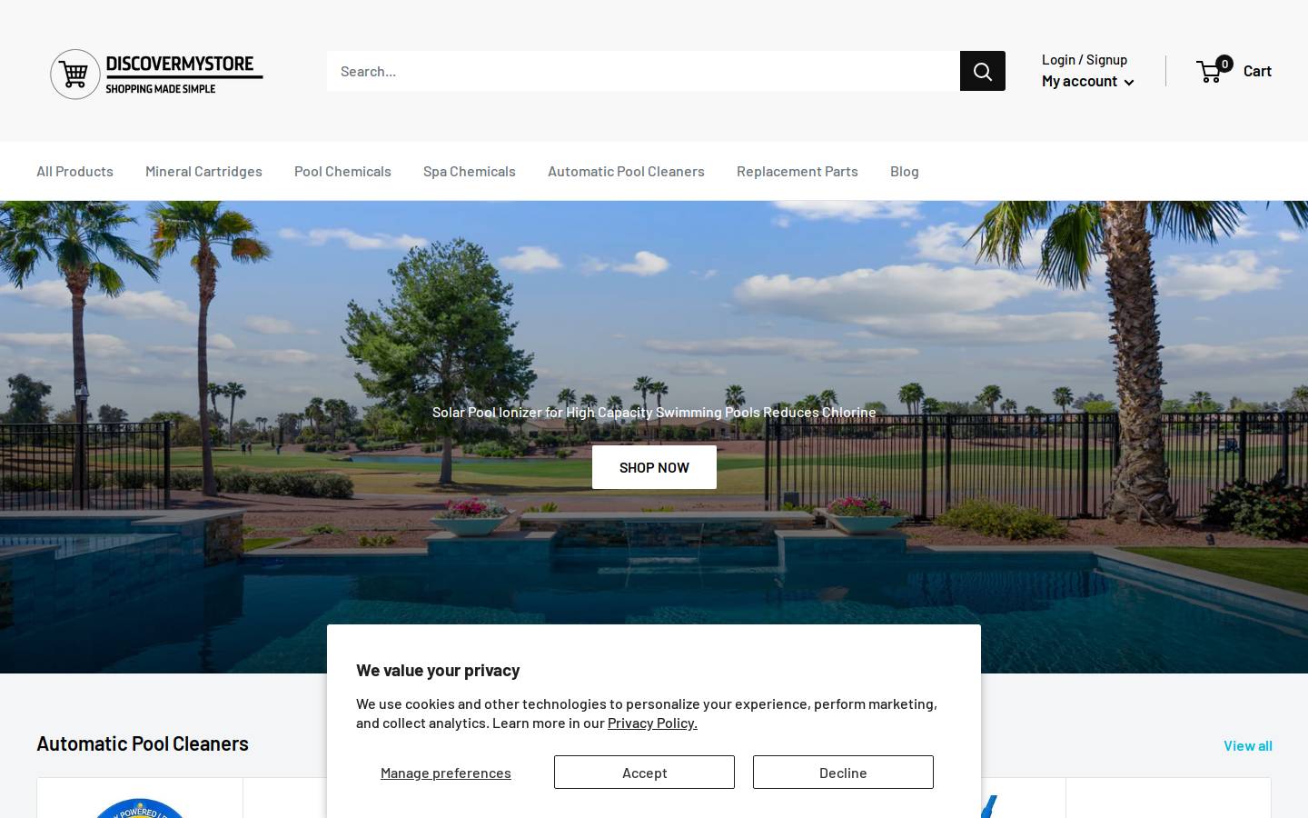 poolandspaproduct.com homepage screenshot