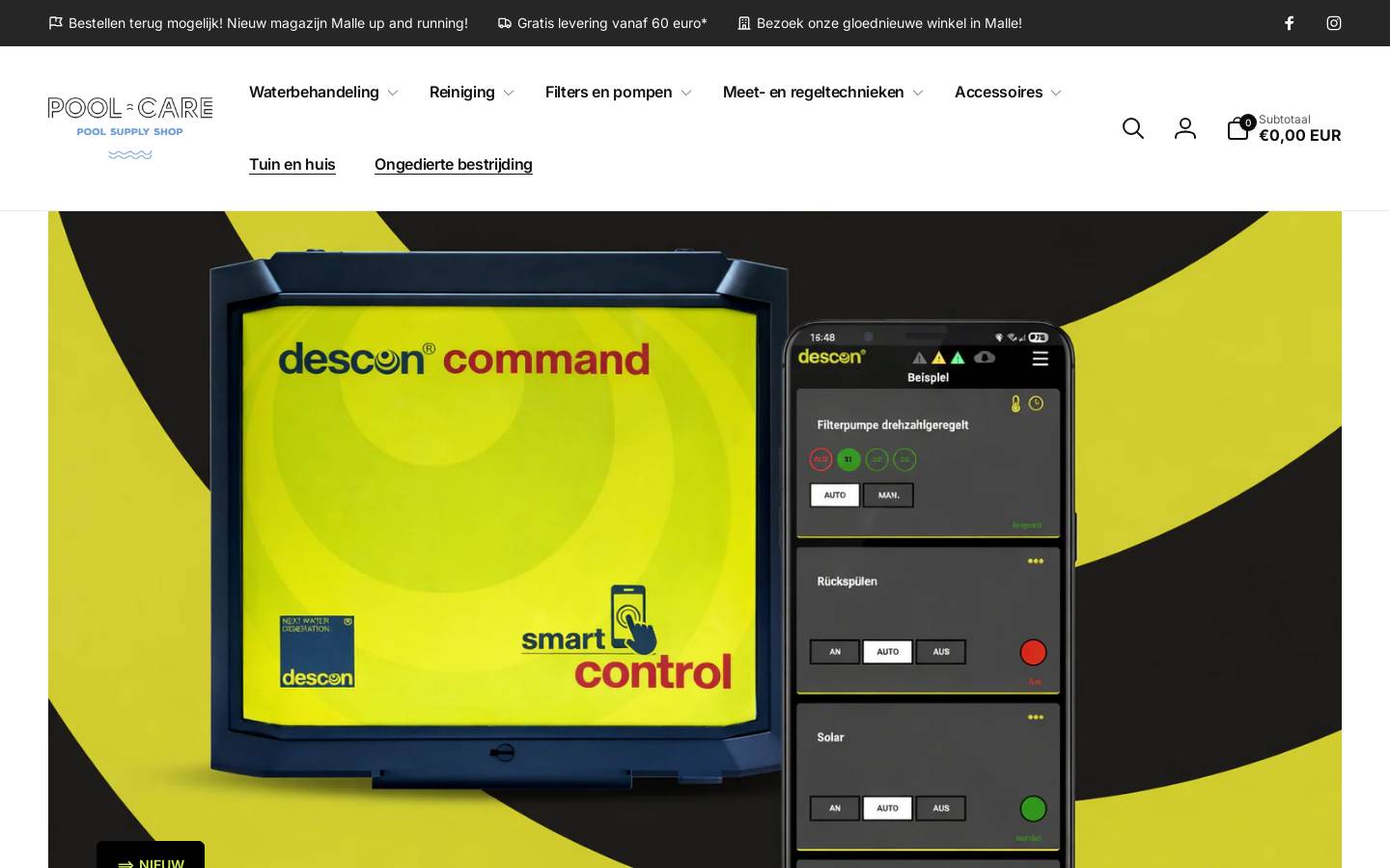 poolcare.be homepage screenshot