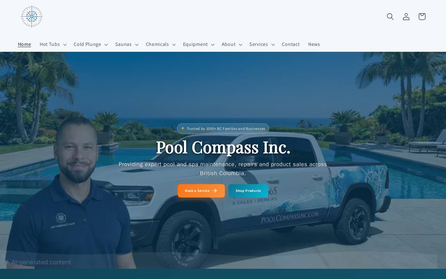 poolcompassinc.com homepage screenshot