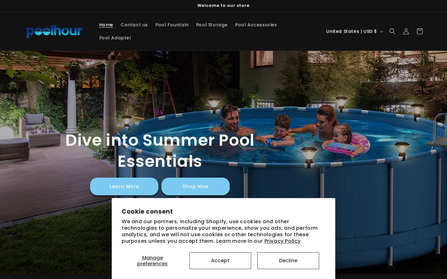 poolhour.com homepage screenshot