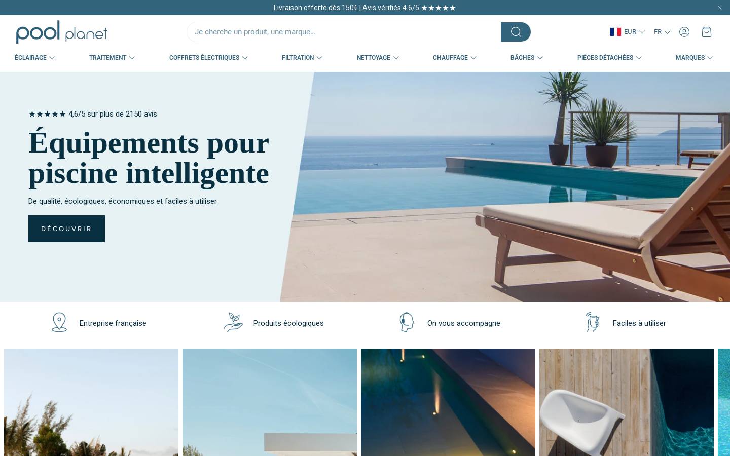 Poolplanet homepage screenshot