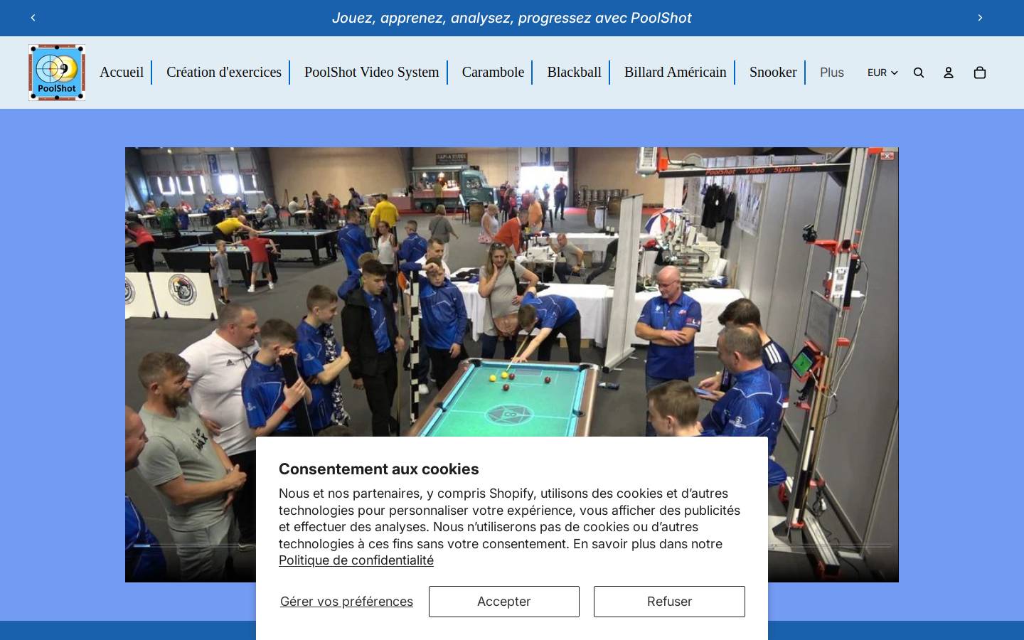 poolshot.org homepage screenshot
