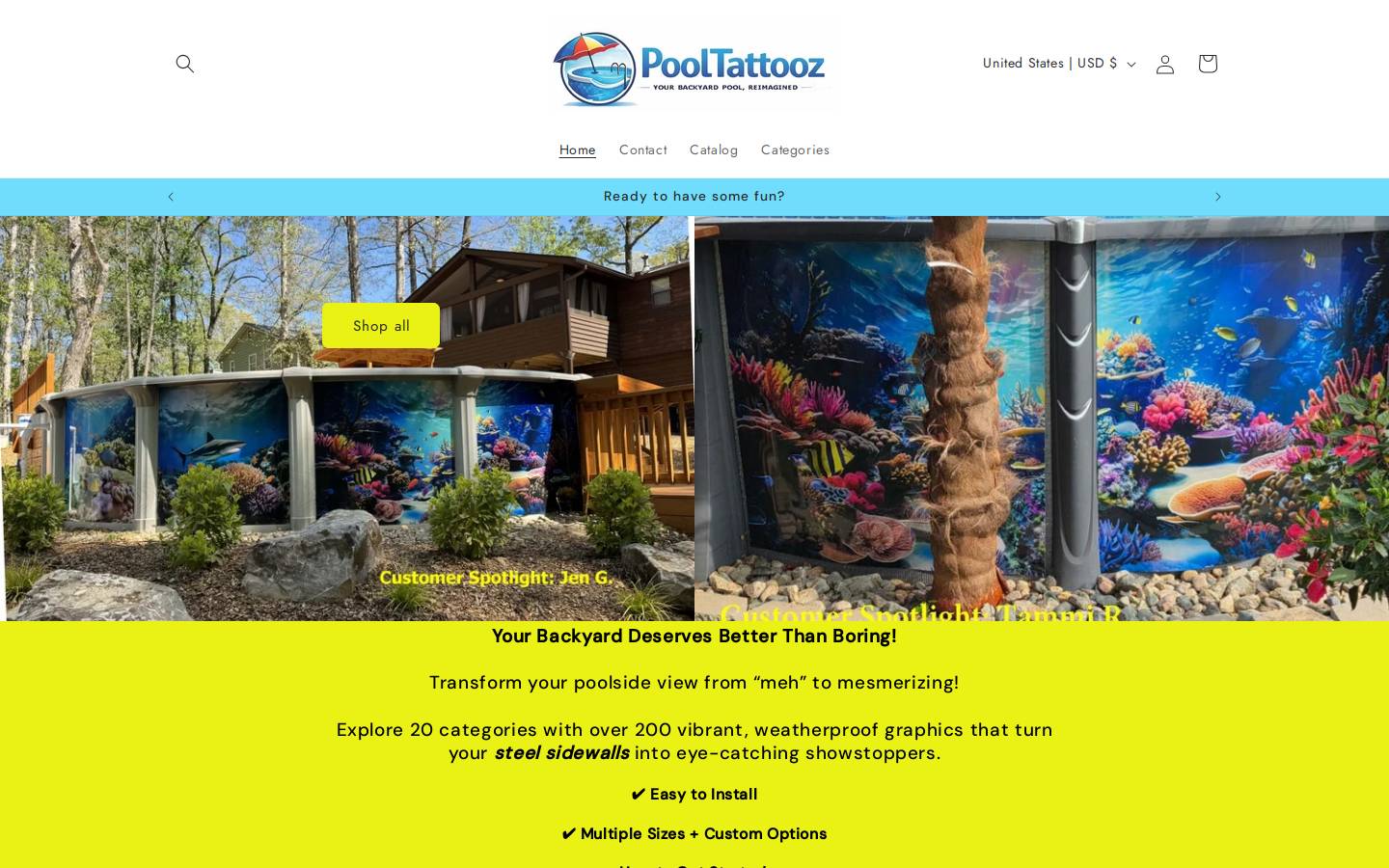 pooltattooz.com homepage screenshot