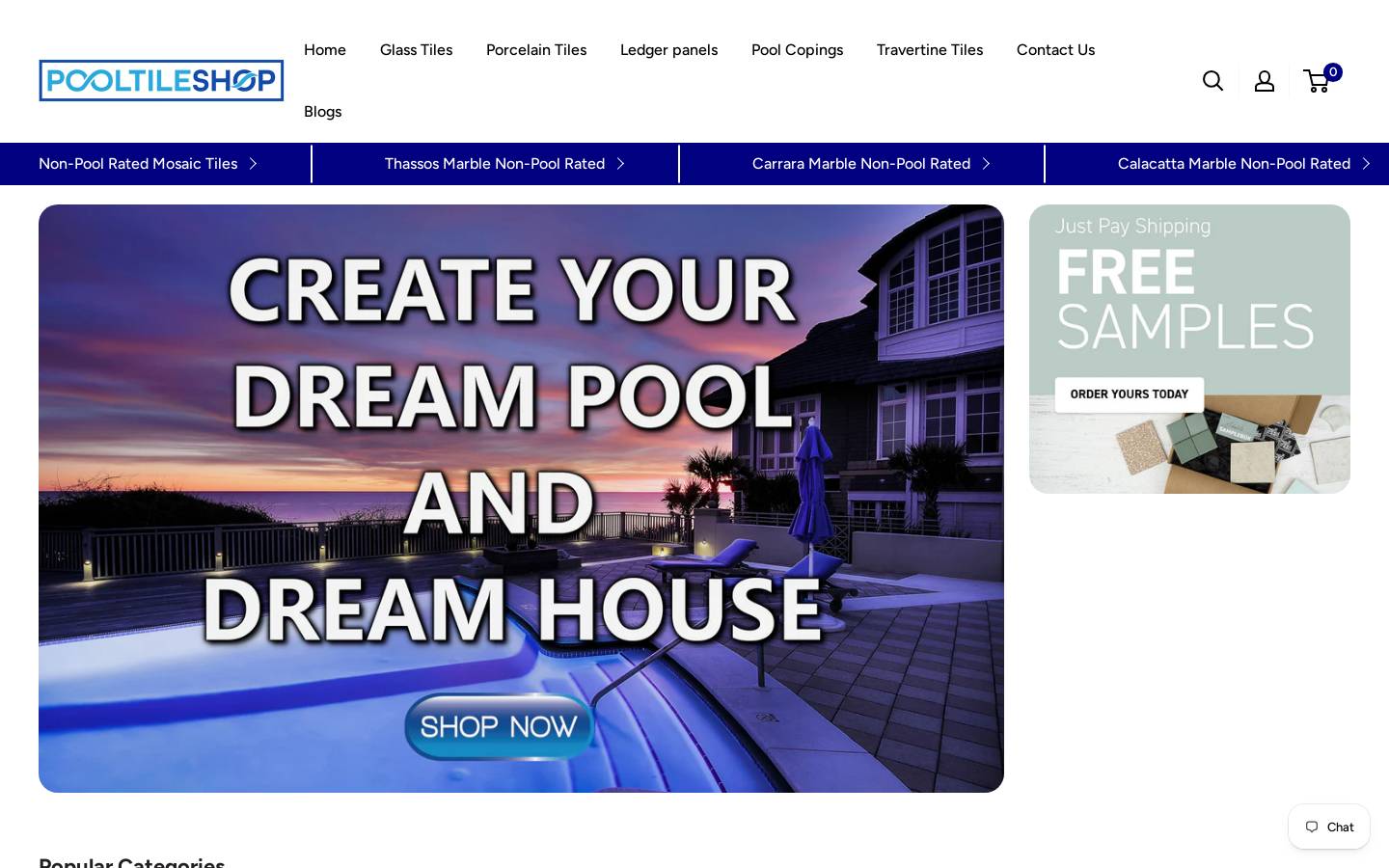 pooltileshop.com homepage screenshot