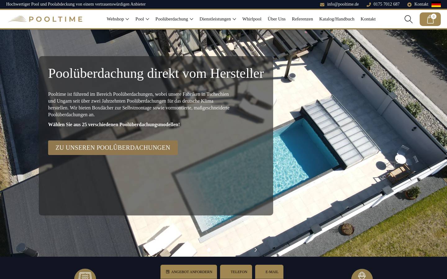 pooltime.de homepage screenshot