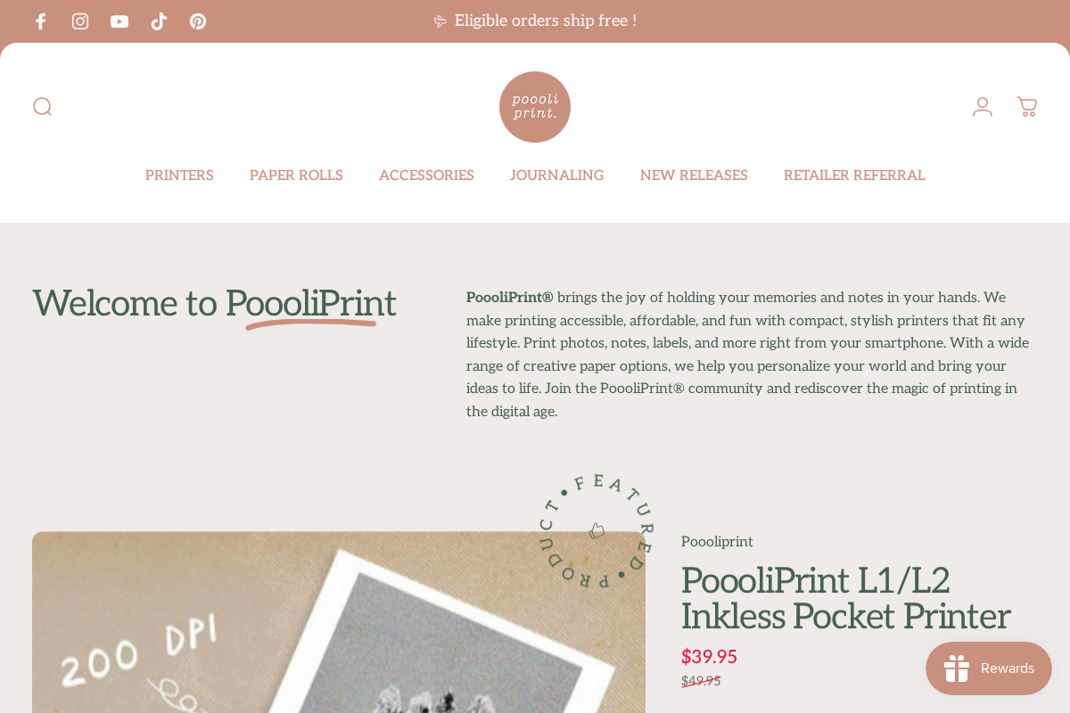 Poooliprint homepage screenshot