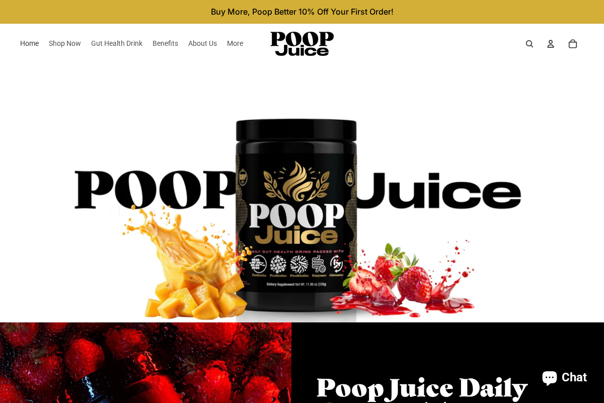 poopjuice.co homepage screenshot