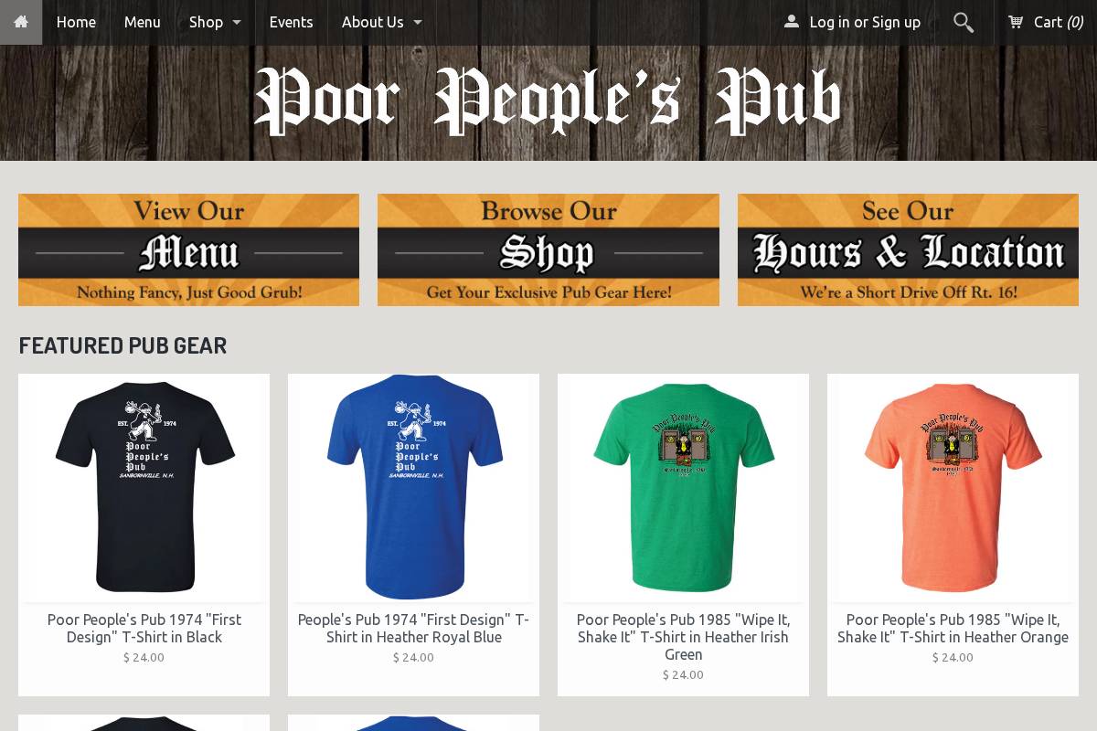 poorpeoplespub.com homepage screenshot