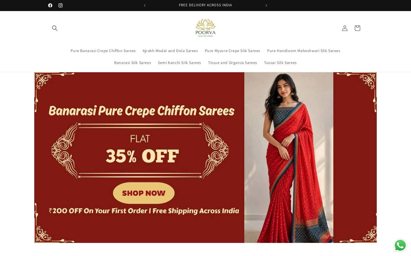 poorvadesigns.com homepage screenshot
