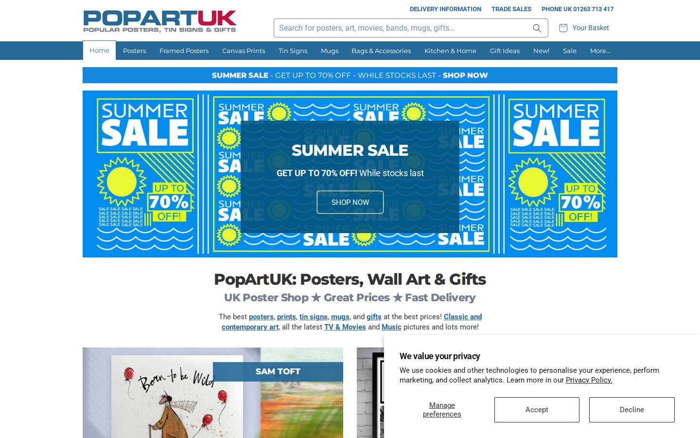 PopArtUK homepage screenshot