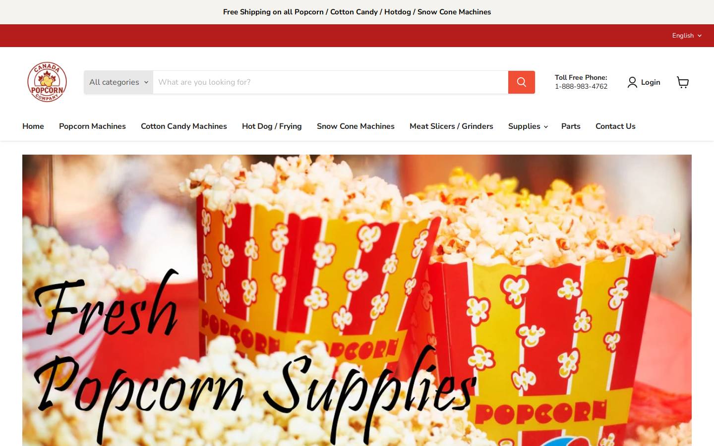 popcornmachine.ca homepage screenshot