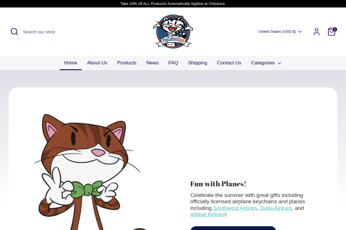 popculturespot.com homepage screenshot