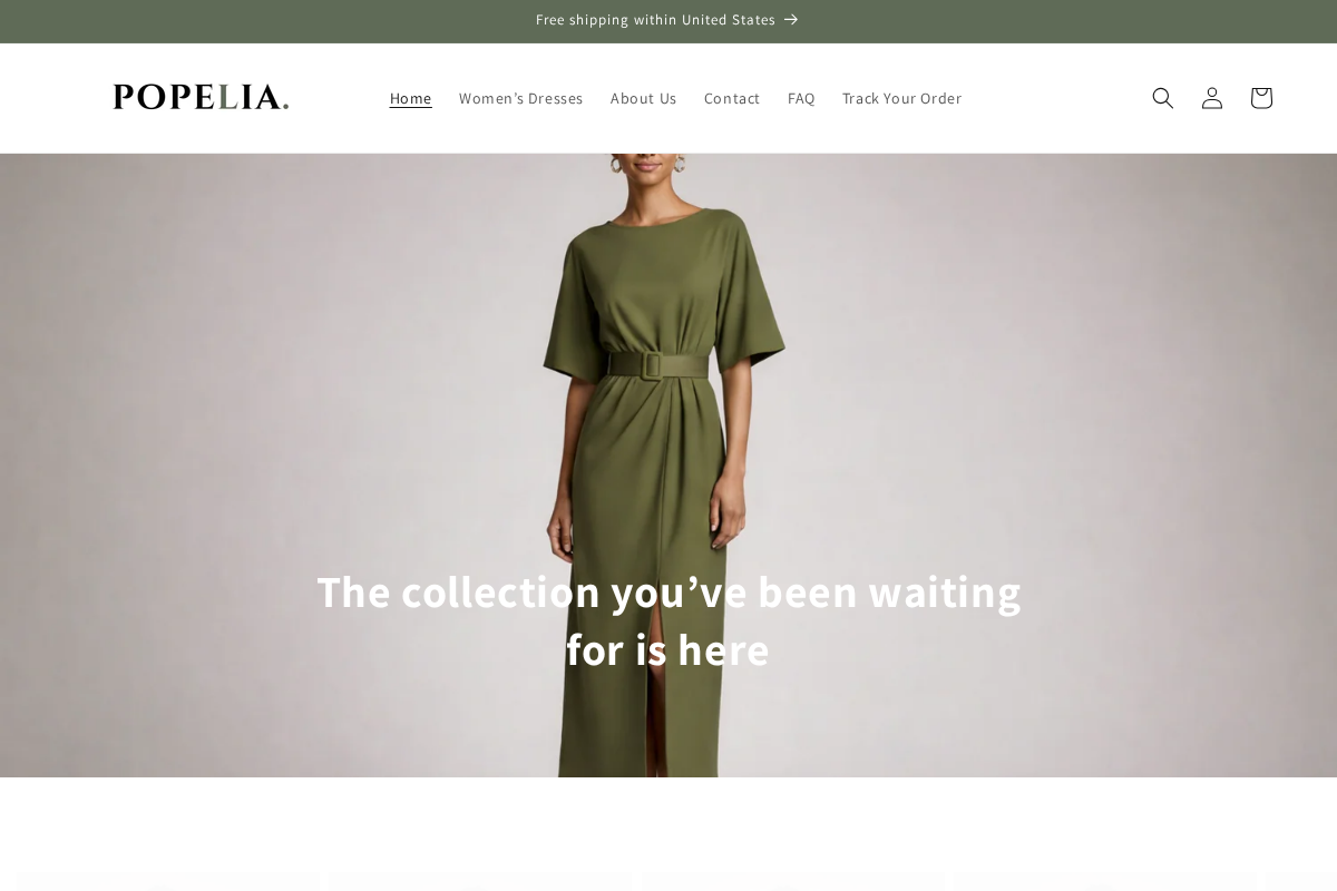 Popelia homepage screenshot