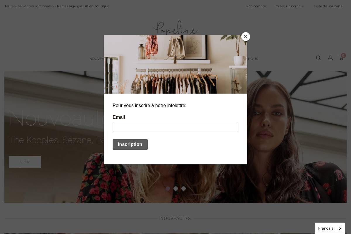 popeline.ca homepage screenshot