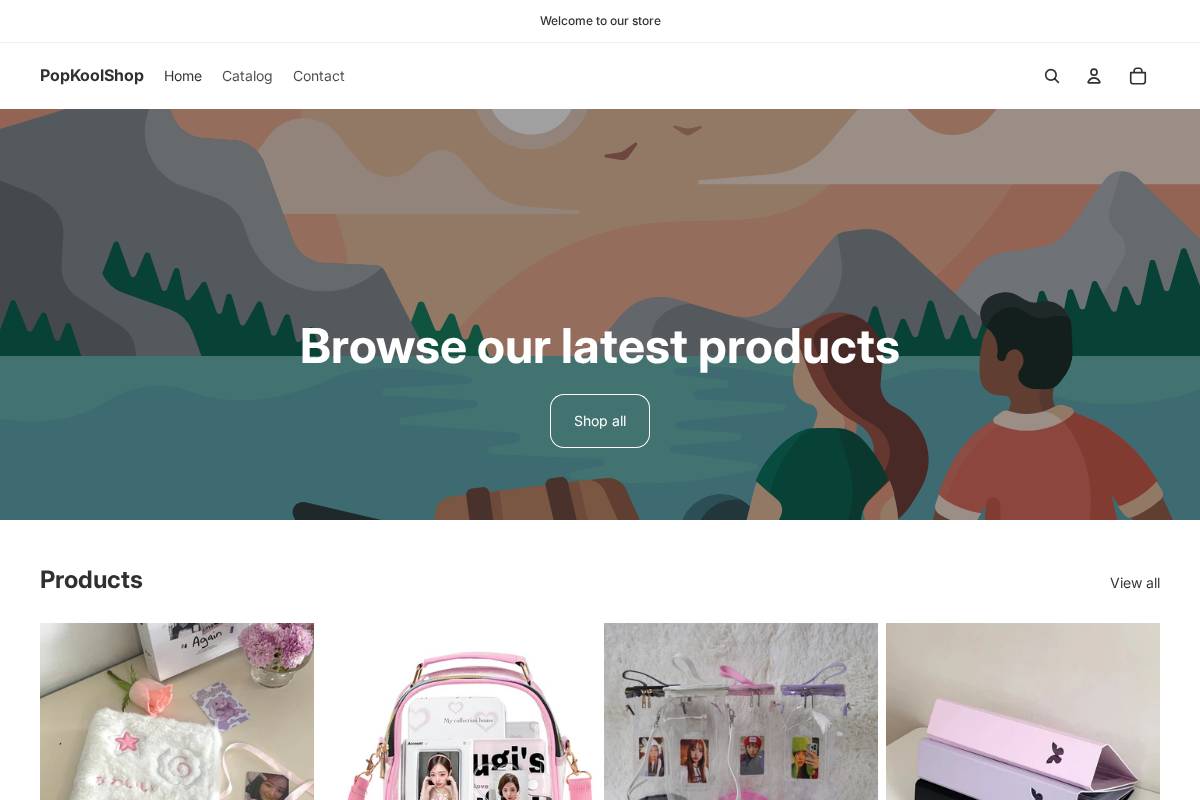 popkoolshop.com homepage screenshot