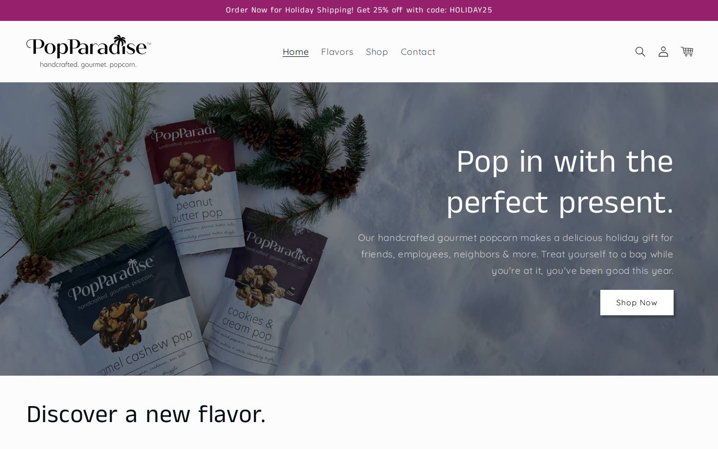poplicious-popcorn.com homepage screenshot
