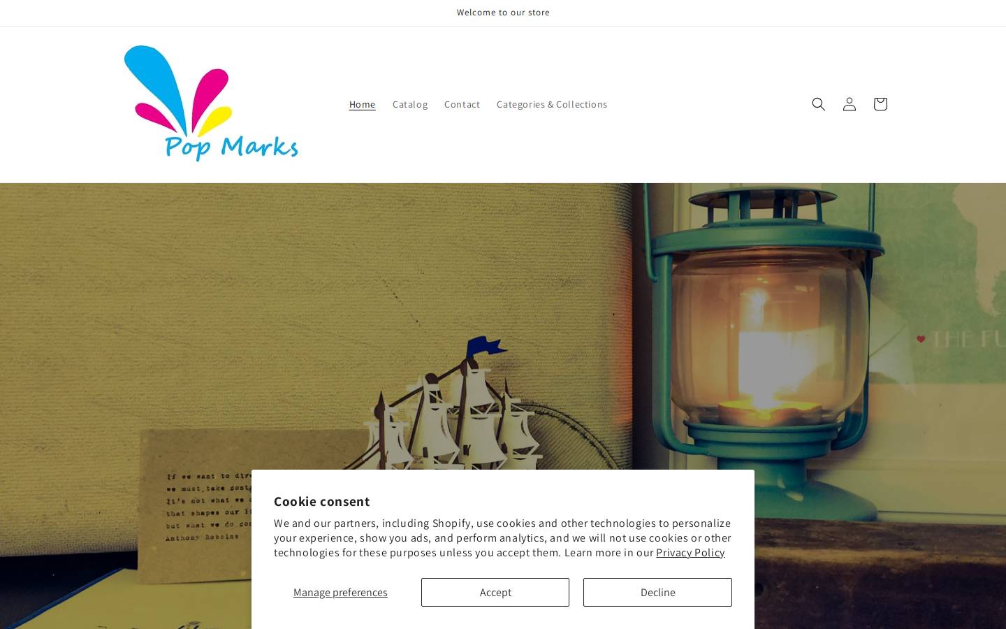 popmarkscards.com homepage screenshot