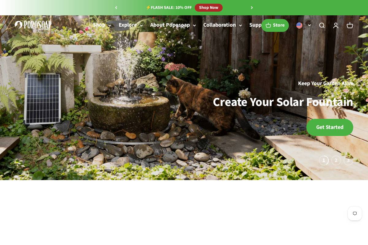 Poposoapsolar homepage screenshot