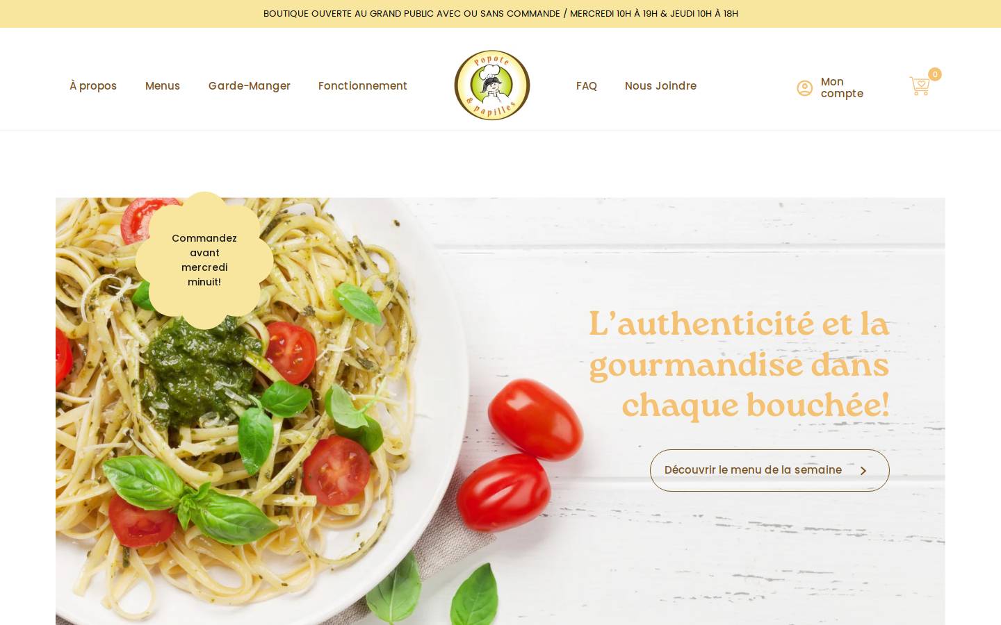 popoteetpapilles.com homepage screenshot