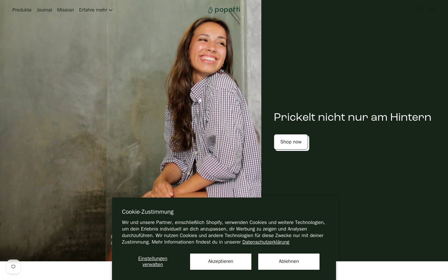 Popotti homepage screenshot