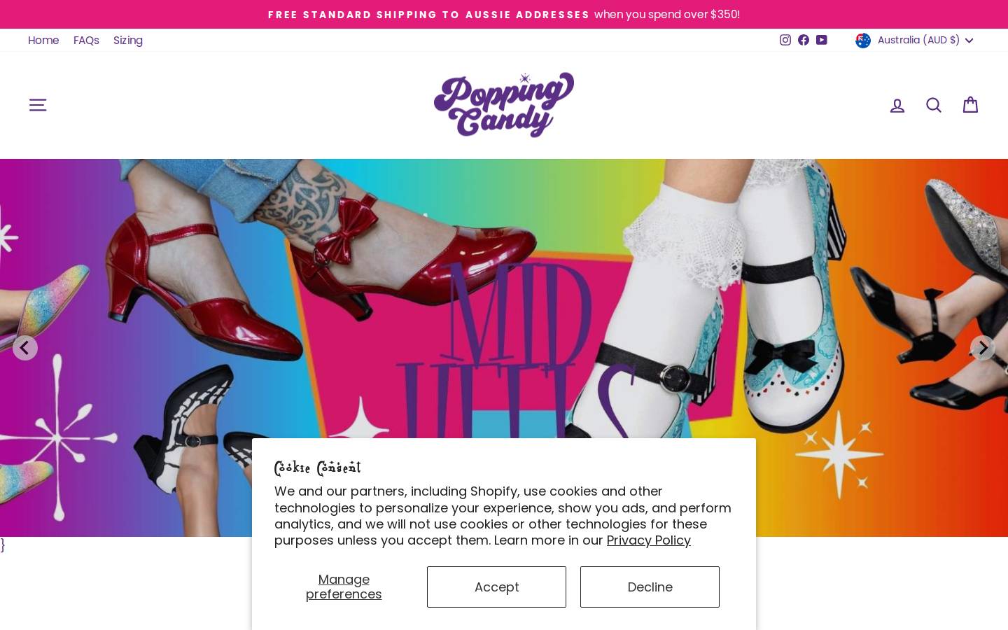 poppingcandy.com.au homepage screenshot