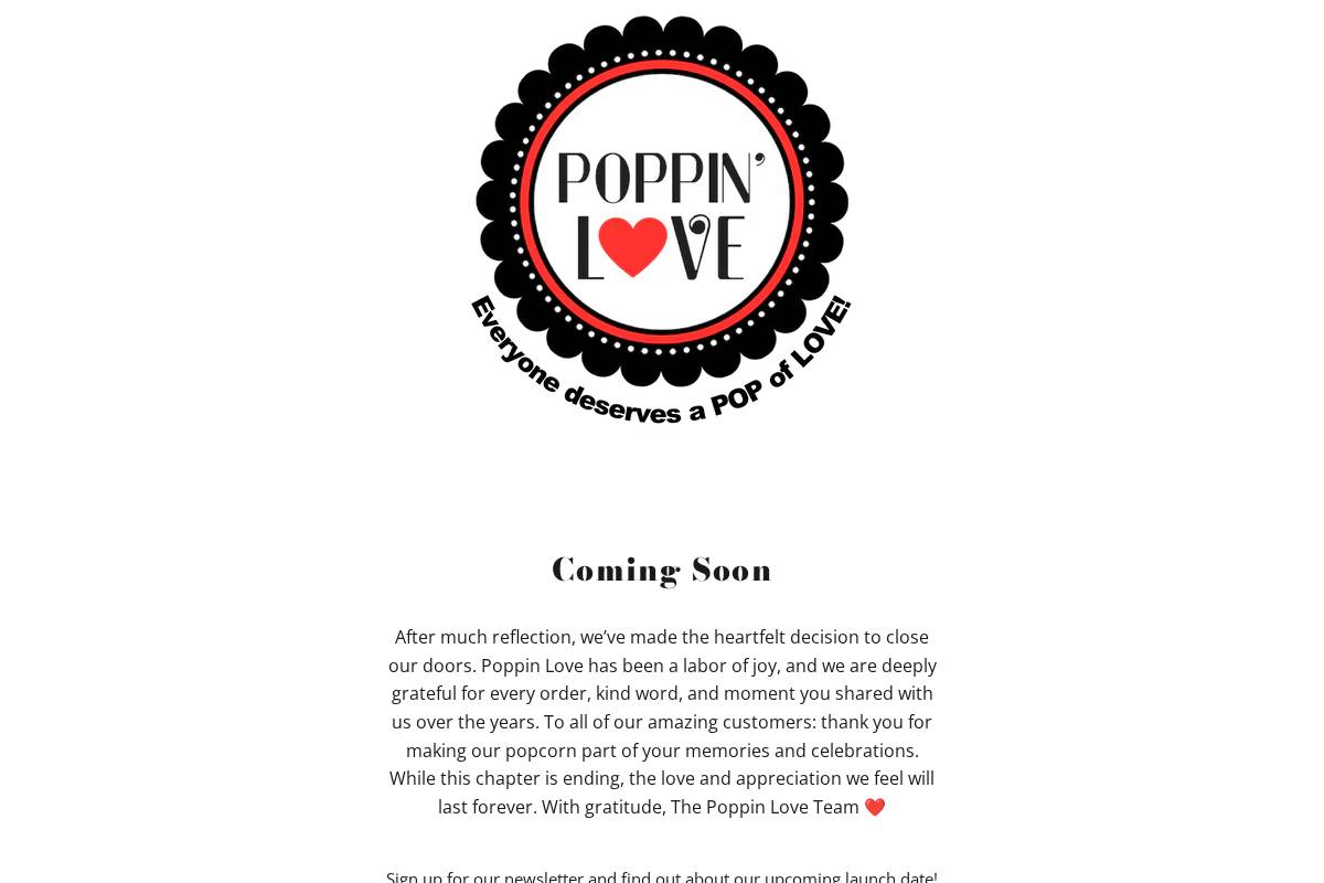 poppinlove.com homepage screenshot