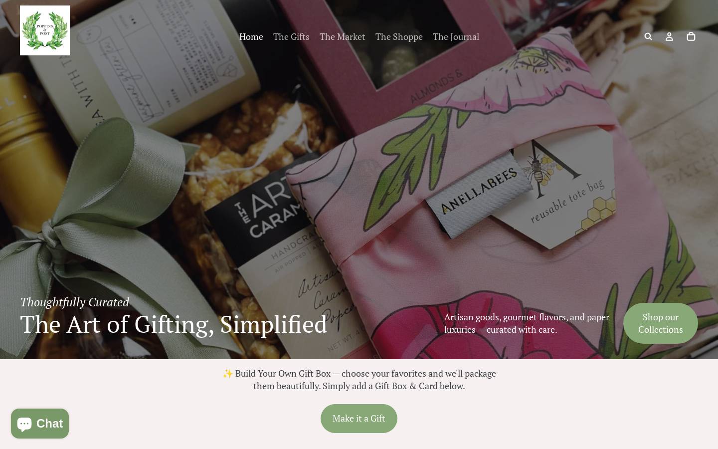 poppinsandpost.com homepage screenshot