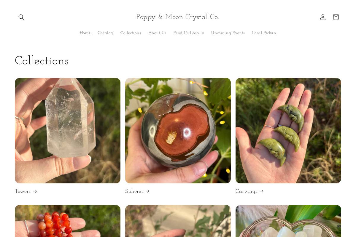 poppyandmooncrystalco.com homepage screenshot