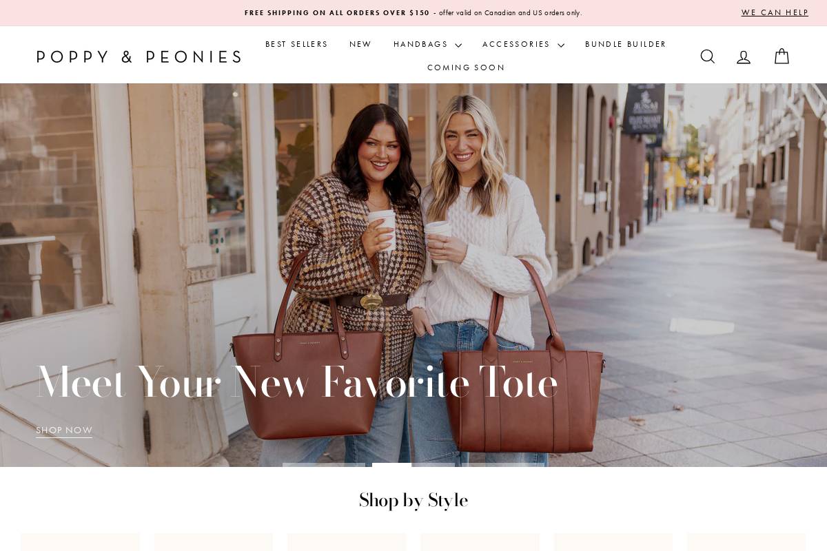 poppyandpeonies.com homepage screenshot