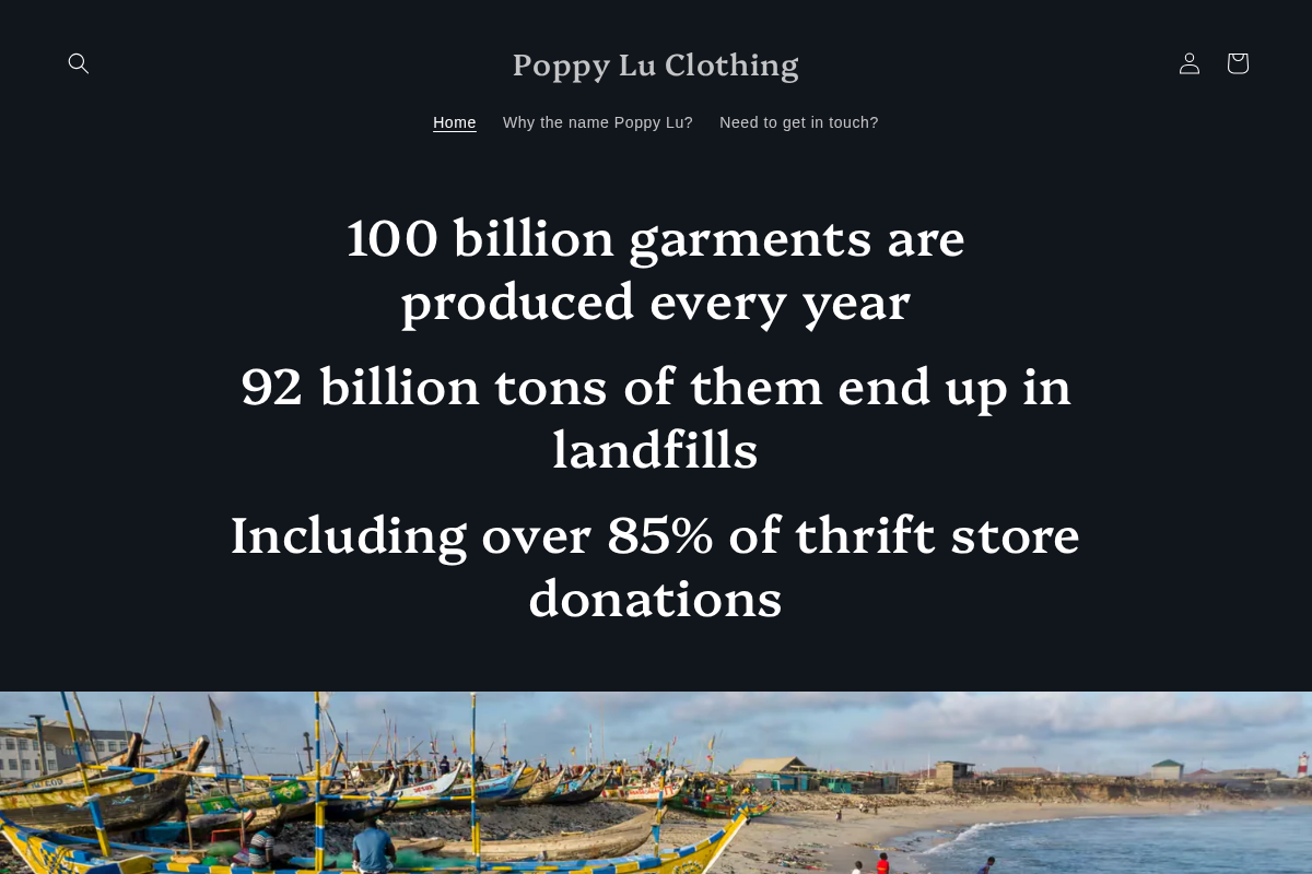 Poppy Lu Clothing homepage screenshot