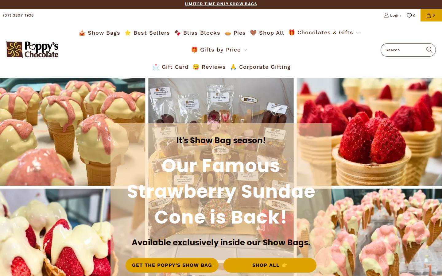 poppyschocolate.com.au homepage screenshot