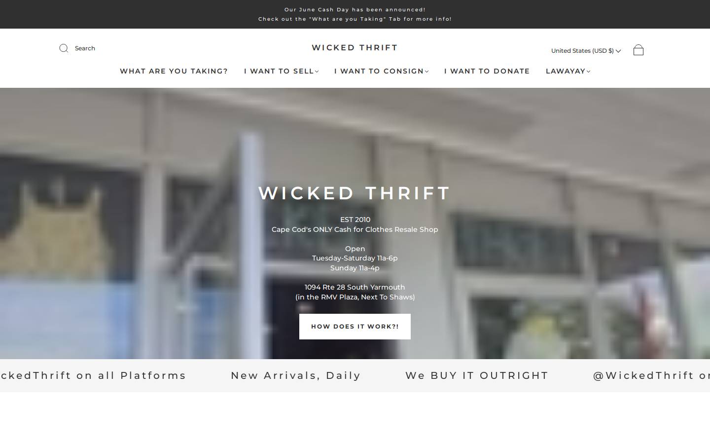 poprockvintageshop.com homepage screenshot
