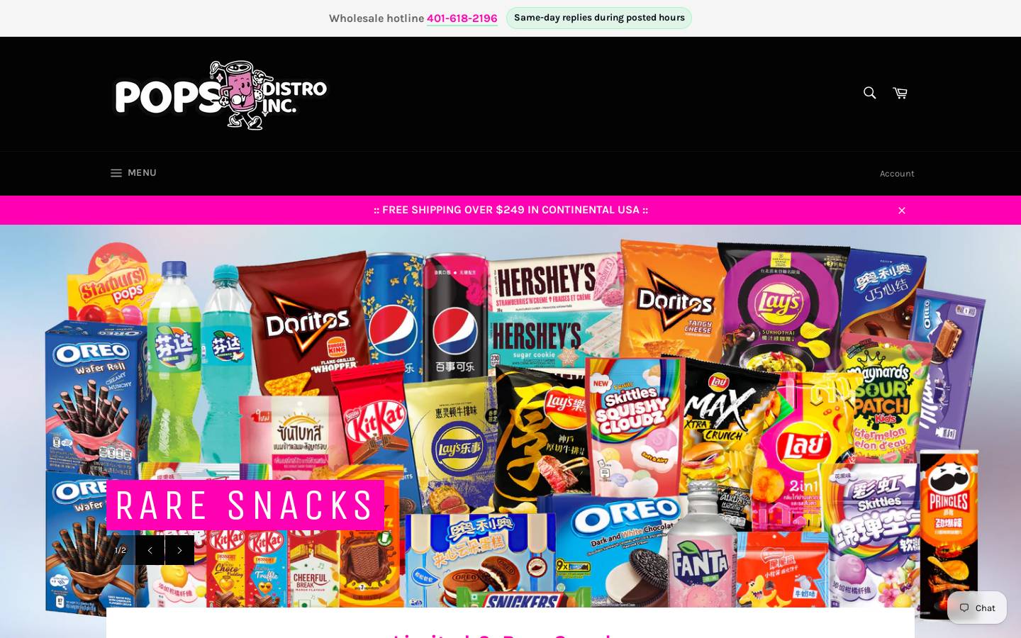 popsdistro.com homepage screenshot