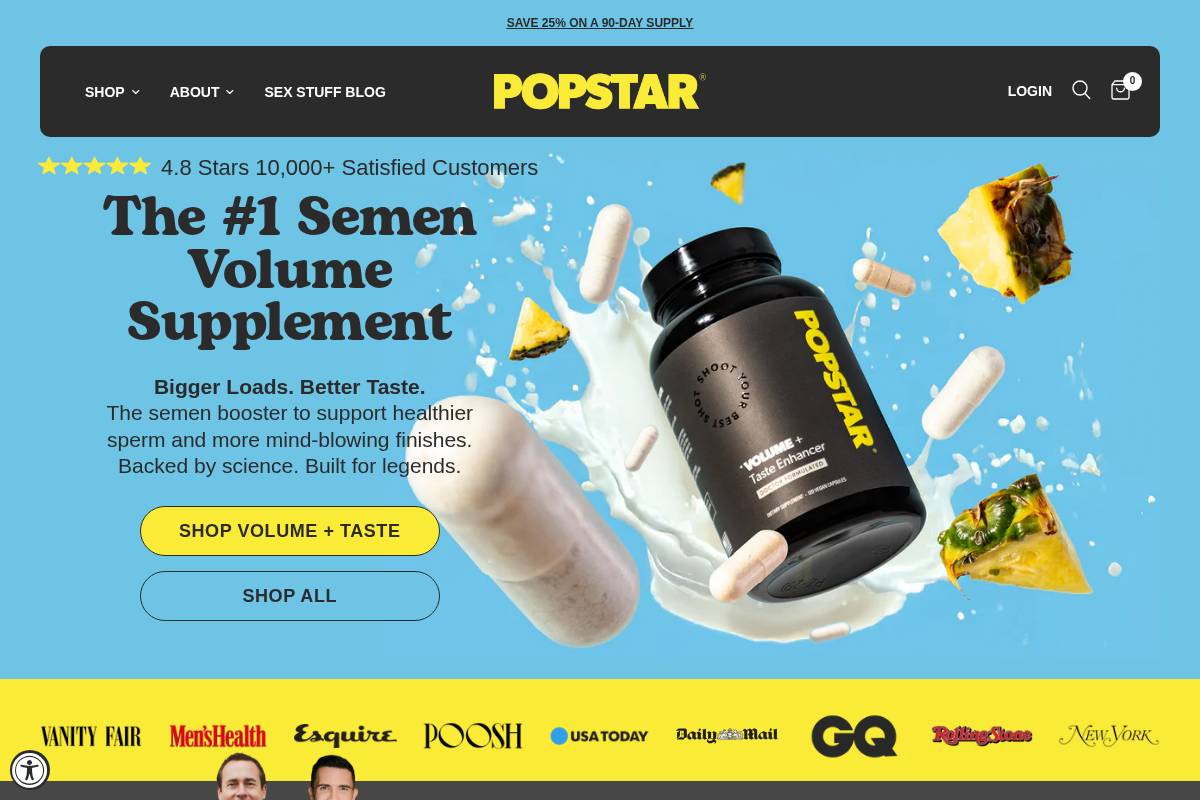 Popstarlabs homepage screenshot
