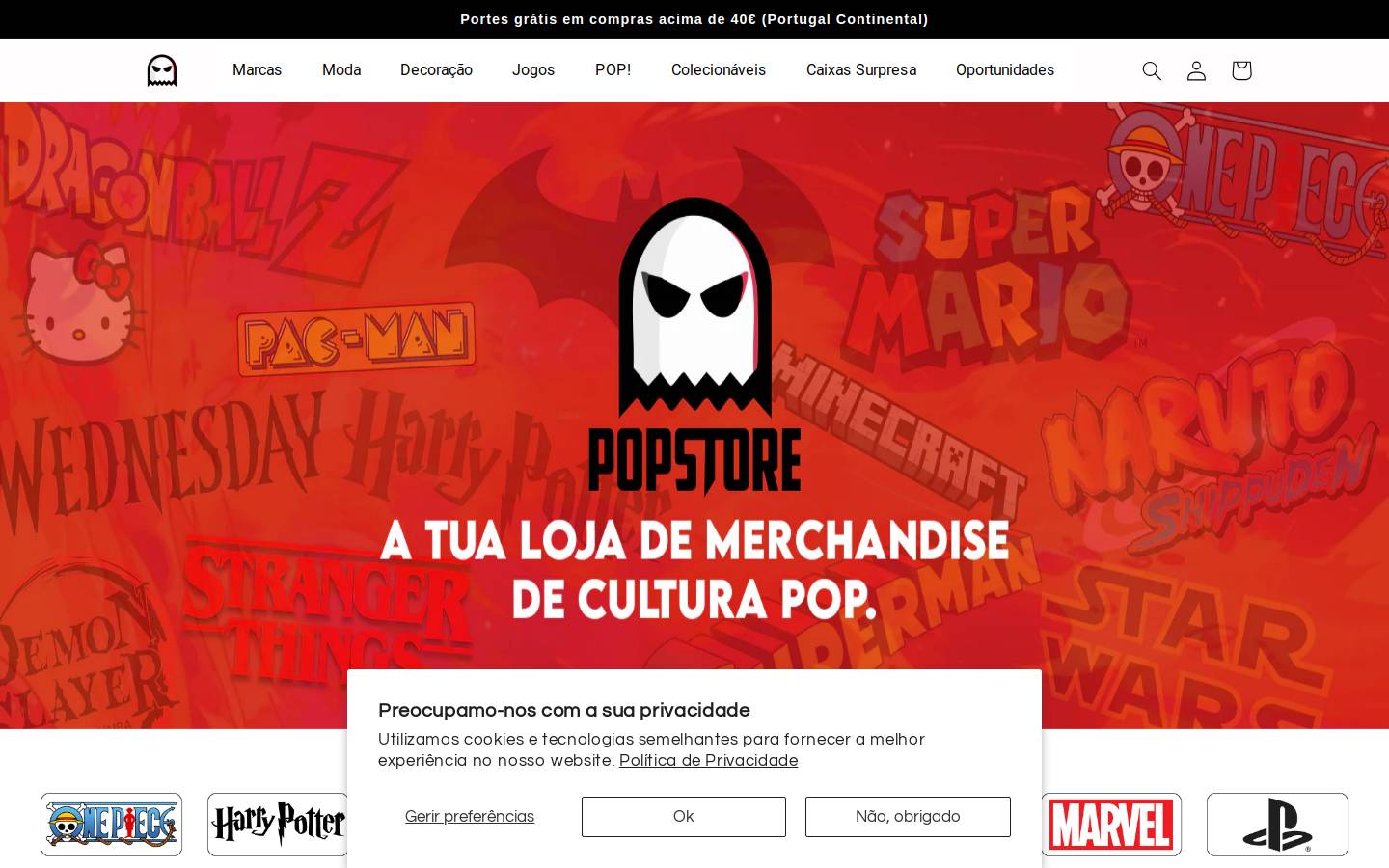 popstore.pt homepage screenshot