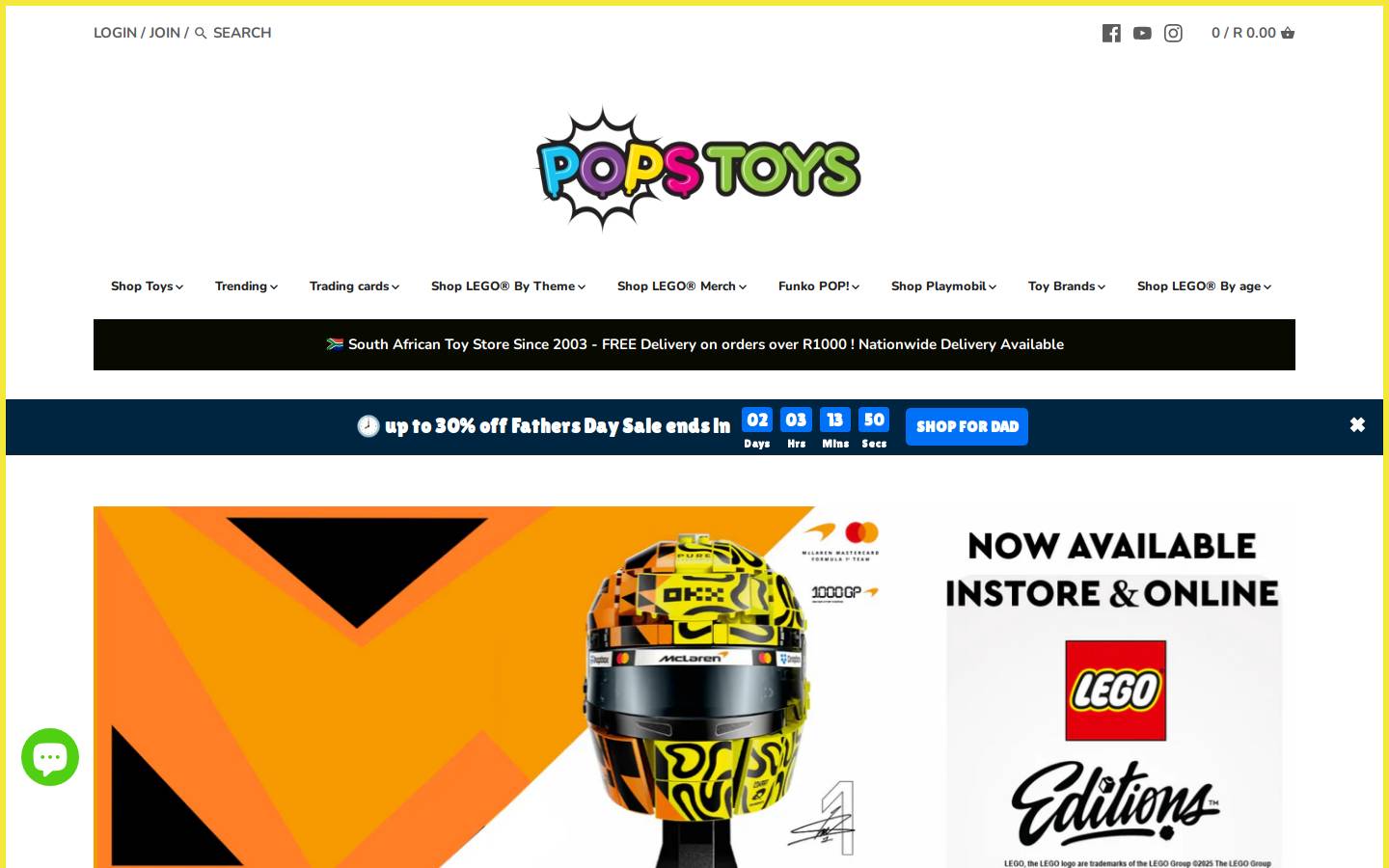 popstoys.co.za homepage screenshot