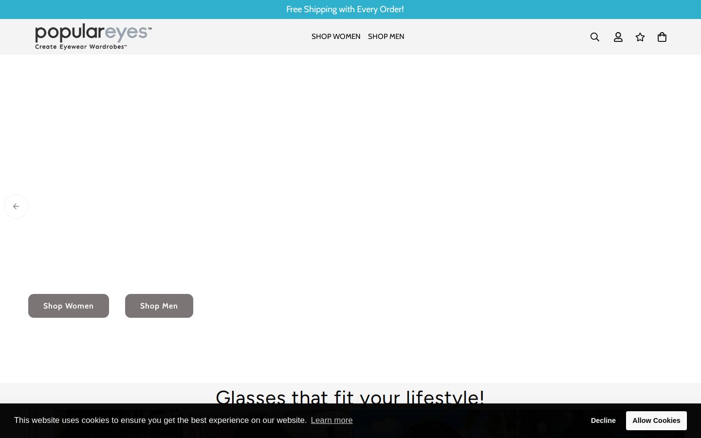 populareyes.com homepage screenshot