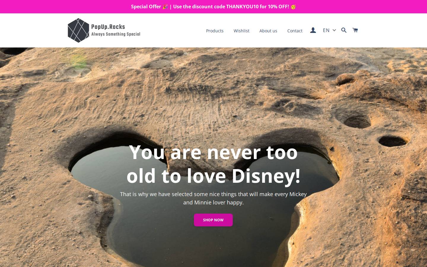 popup.rocks homepage screenshot