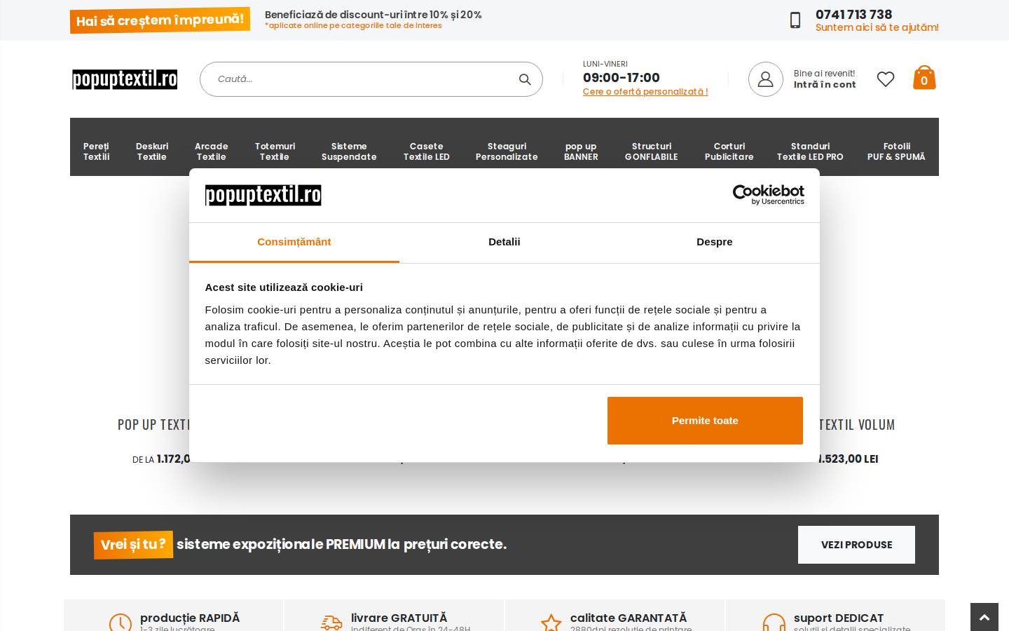 popuptextil.ro homepage screenshot