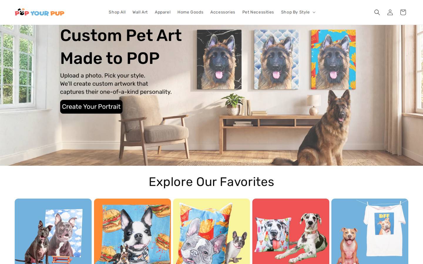 Pop Your Pup homepage screenshot