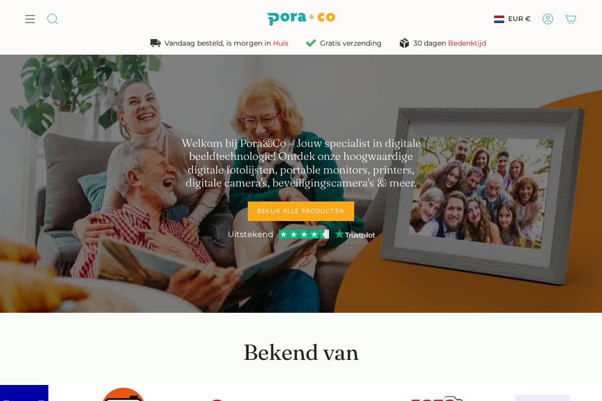 Poraenco homepage screenshot