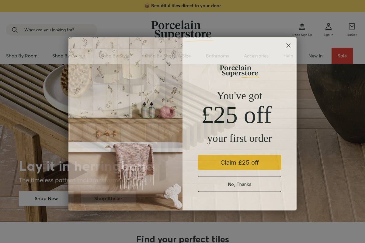 Porcelain Superstore homepage screenshot