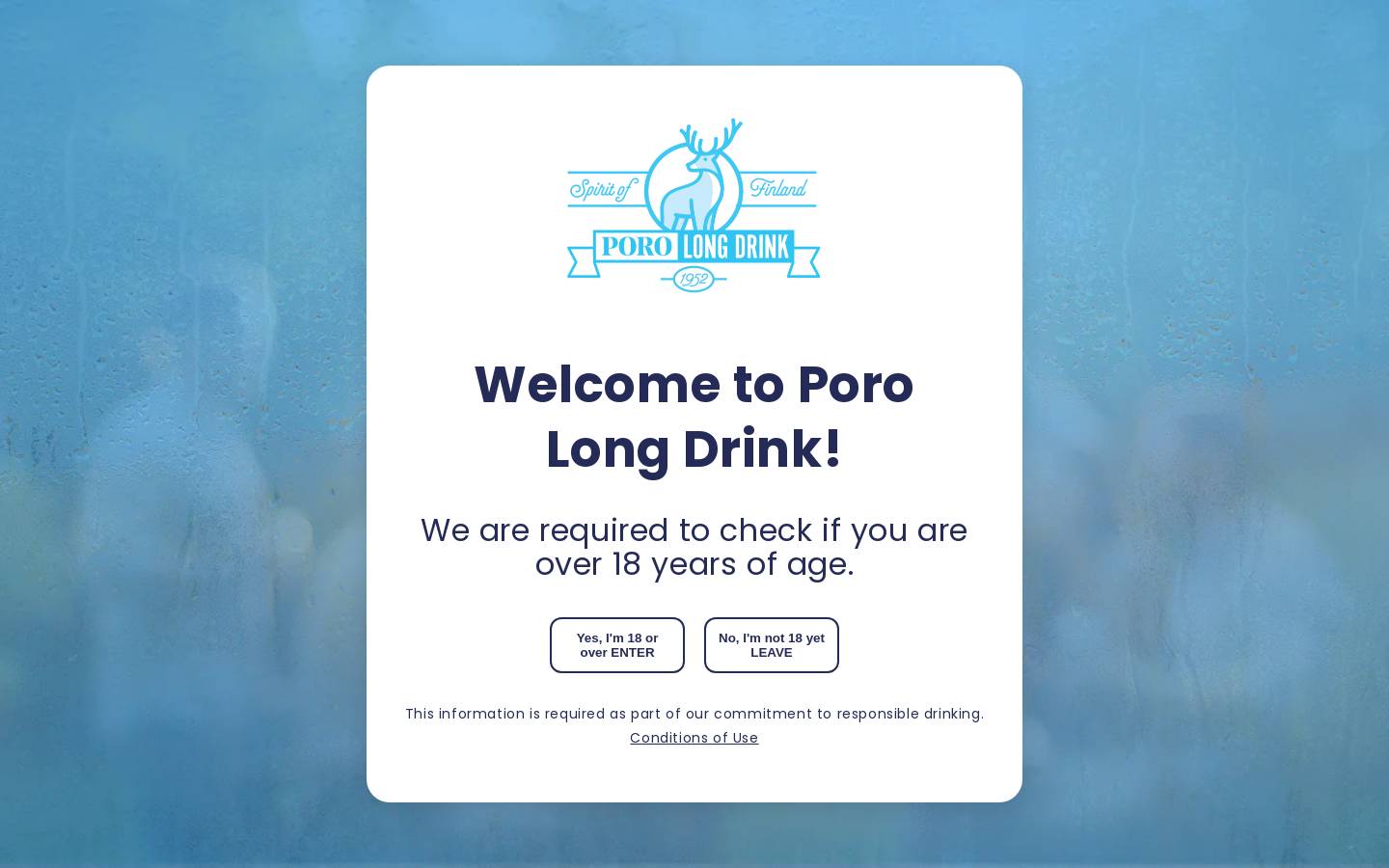 Poro Long Drink homepage screenshot